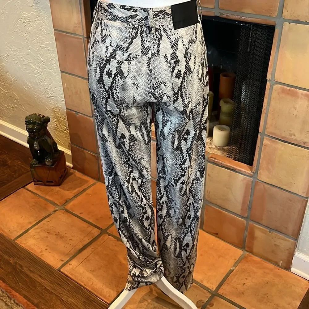 MSGM Python Print High Waisted Straight Leg Pants… - image 6